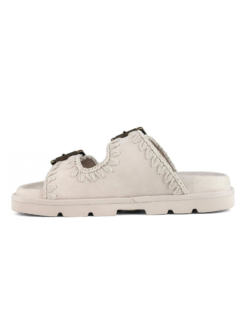 MOU Sandali Con Fibbia In Pelle Bio Gesso