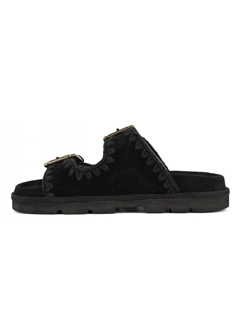 MOU Sandali Con Fibbia In Pelle Bio Nero