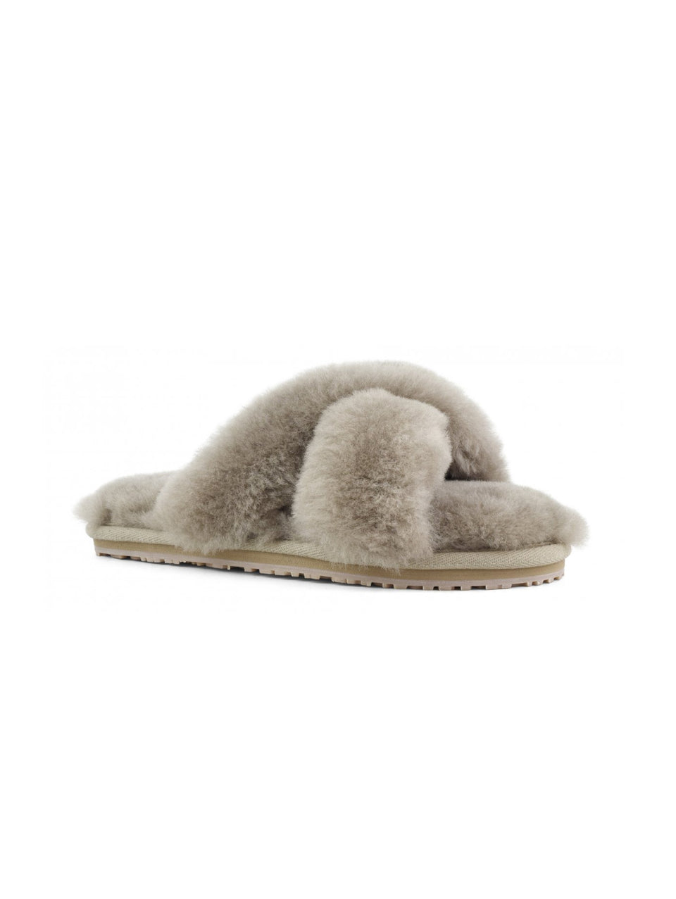 MOU Slippers In Montone Incrociato Grigio