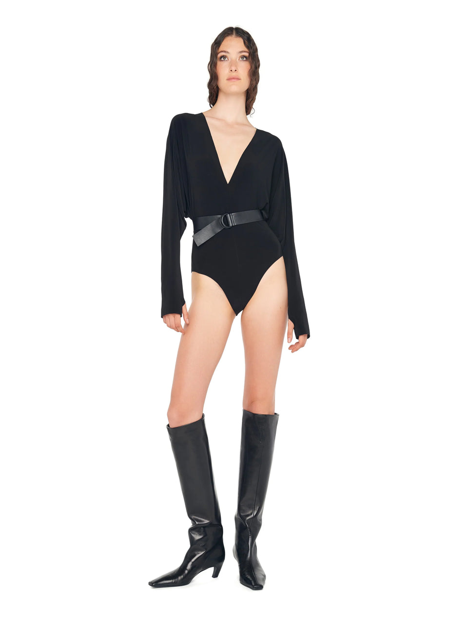 NORMA KAMALI Body con Scollo a V Nero