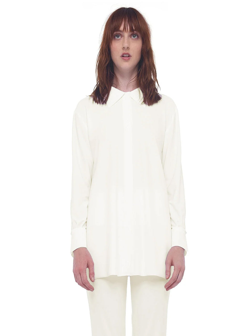 NORMA KAMALI Camicia con Chiusura in Velcro Avorio