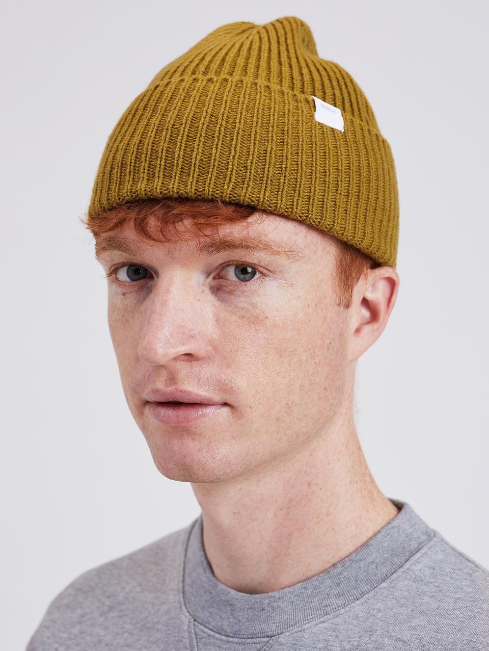 NORSE PROJECTS Berretto In Lana A Coste Verde