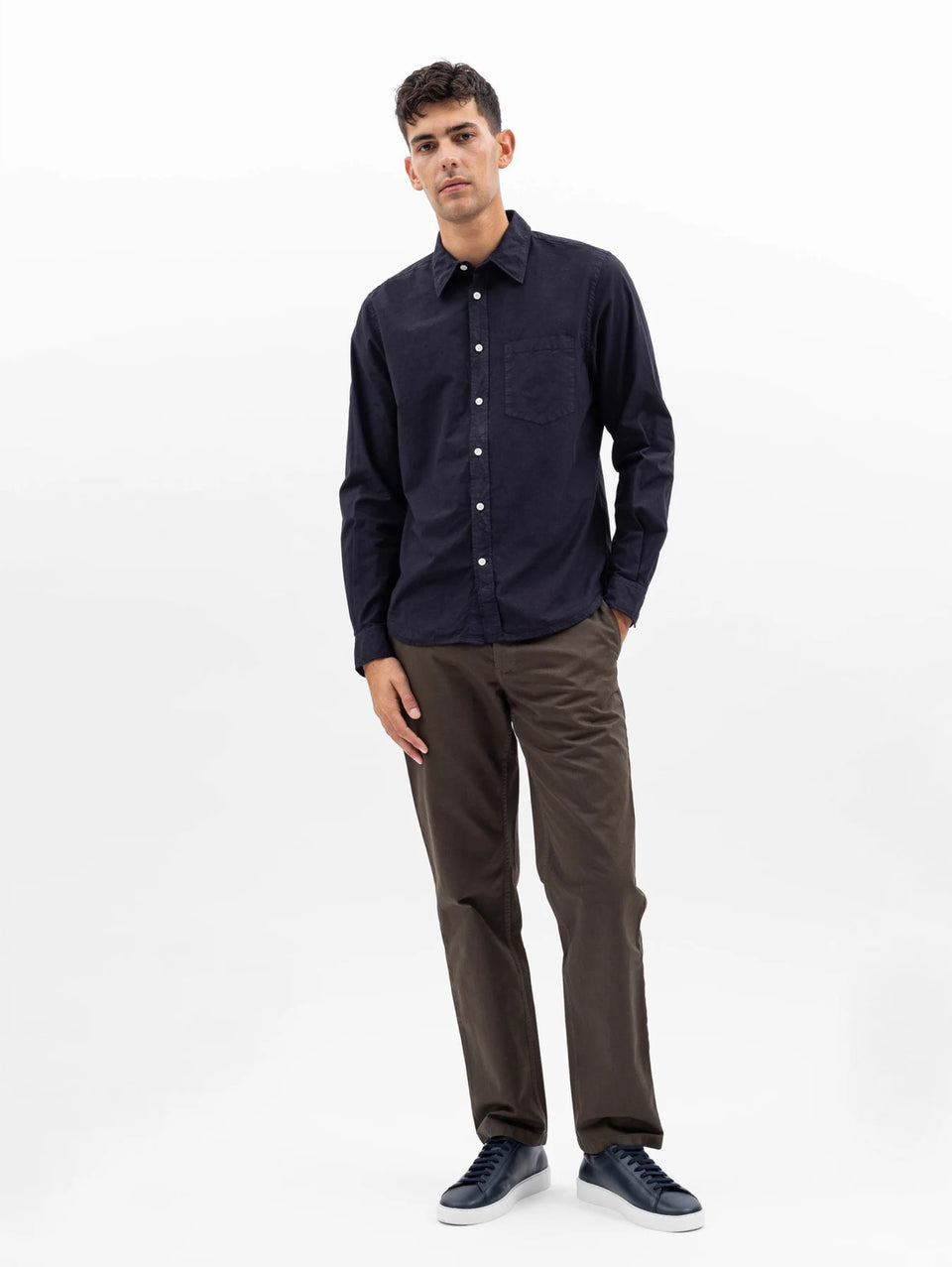 NORSE PROJECTS Camicia In Cotone Tinta In Capo Blu