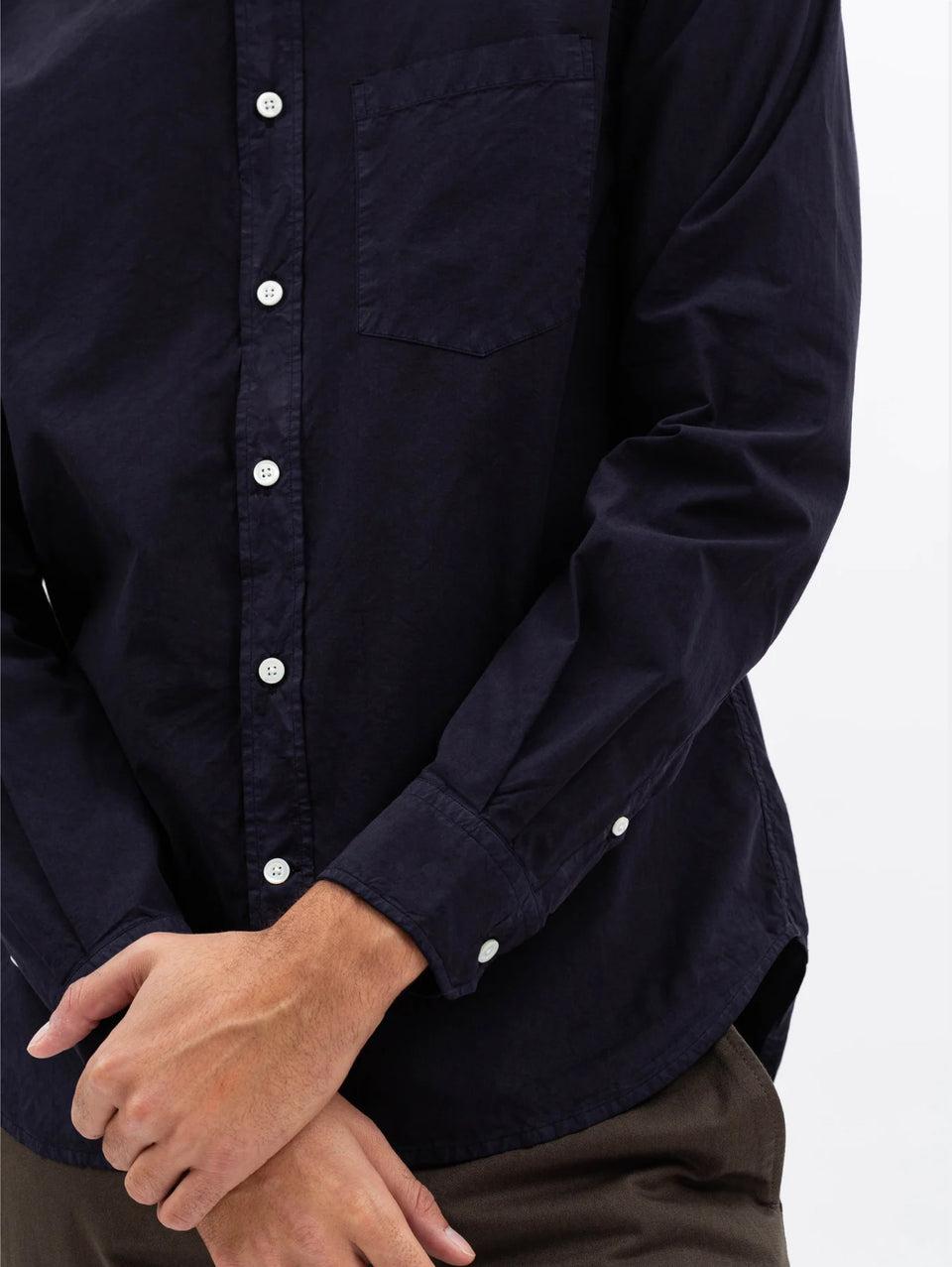 NORSE PROJECTS Camicia In Cotone Tinta In Capo Blu