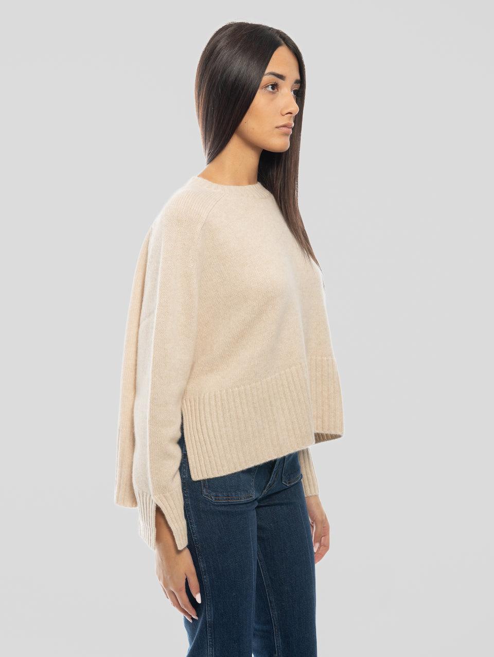 NOTSHY Maglia Girocollo Con Spacchi Beige