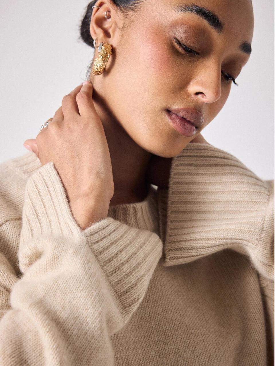 NOTSHY Maglia Girocollo Con Spacchi Beige