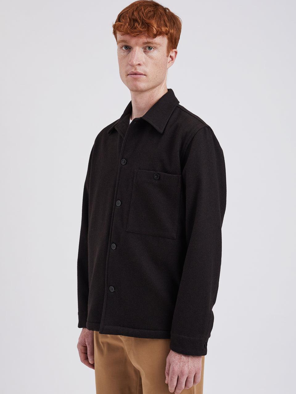 NORSE PROJECTS Overshirt In Panno Di Lana Leggero Caffè