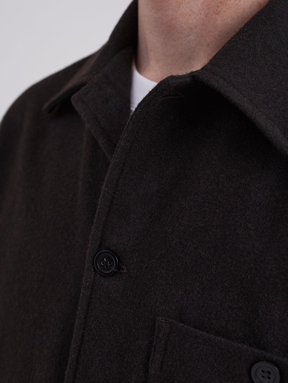 NORSE PROJECTS Overshirt In Panno Di Lana Leggero Caffè