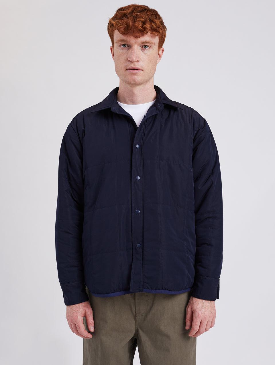 NORSE PROJECTS Overshirt Reversibile In Pile E Nylon Ulrik Blu