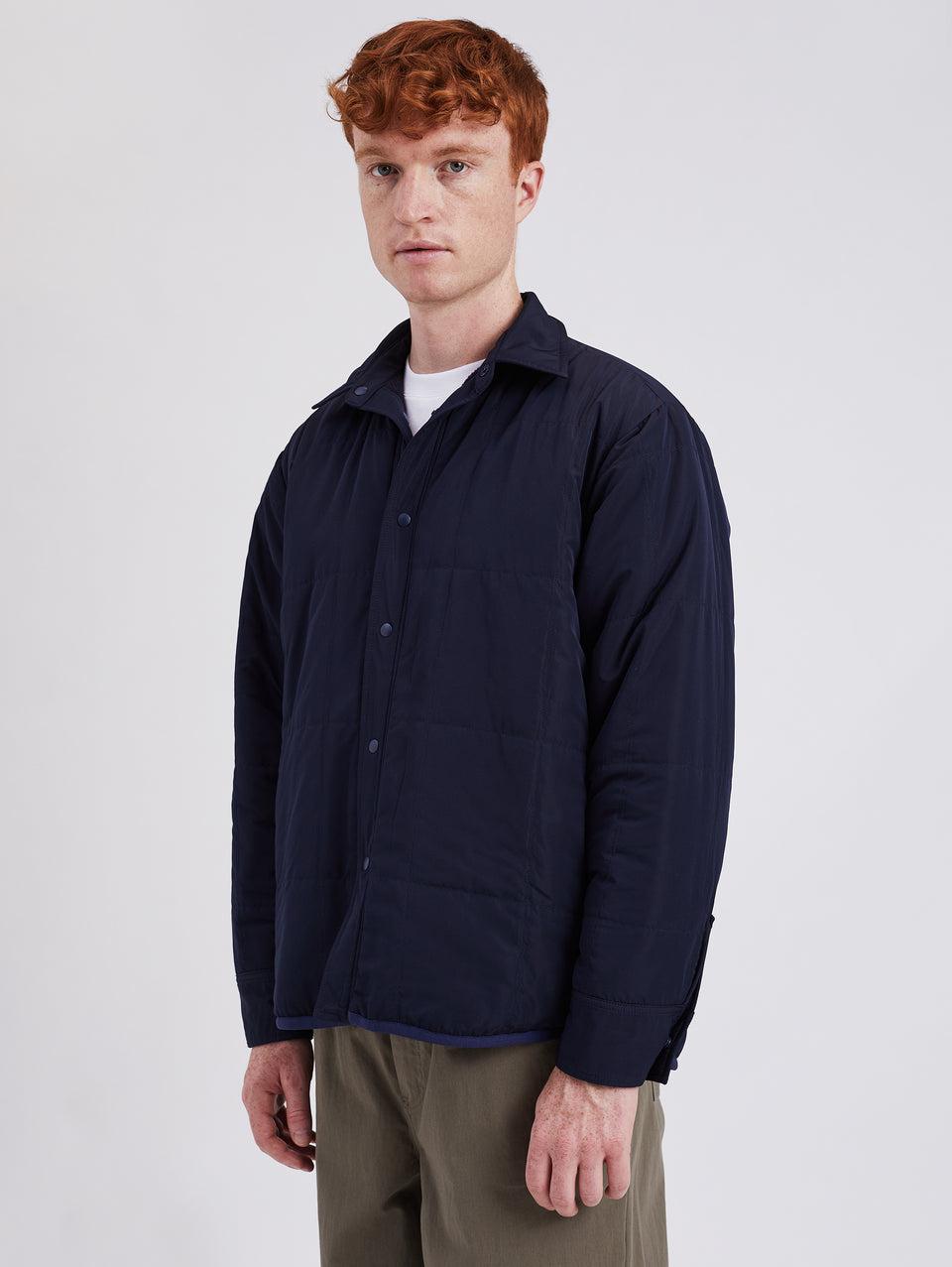 NORSE PROJECTS Overshirt Reversibile In Pile E Nylon Ulrik Blu