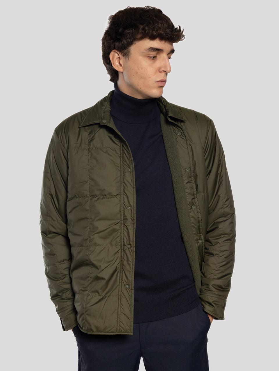 NORSE PROJECTS Overshirt Reversibile In Pile E Nylon Ulrik Verde