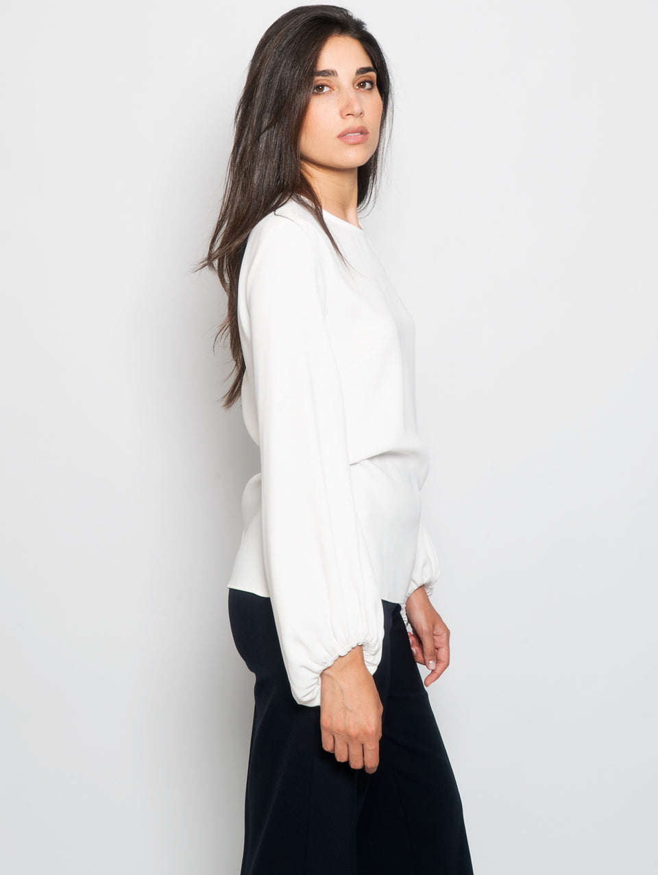 P.A.R.O.S.H. Blusa Con Manica A Palloncino Panna
