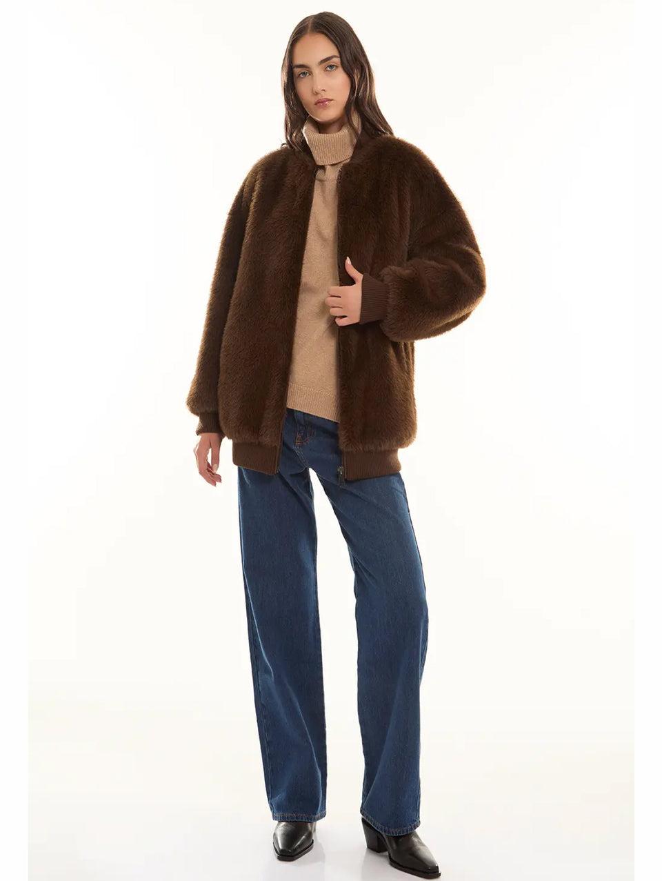 P.A.R.O.S.H. Bomber In Ecopelliccia Marrone