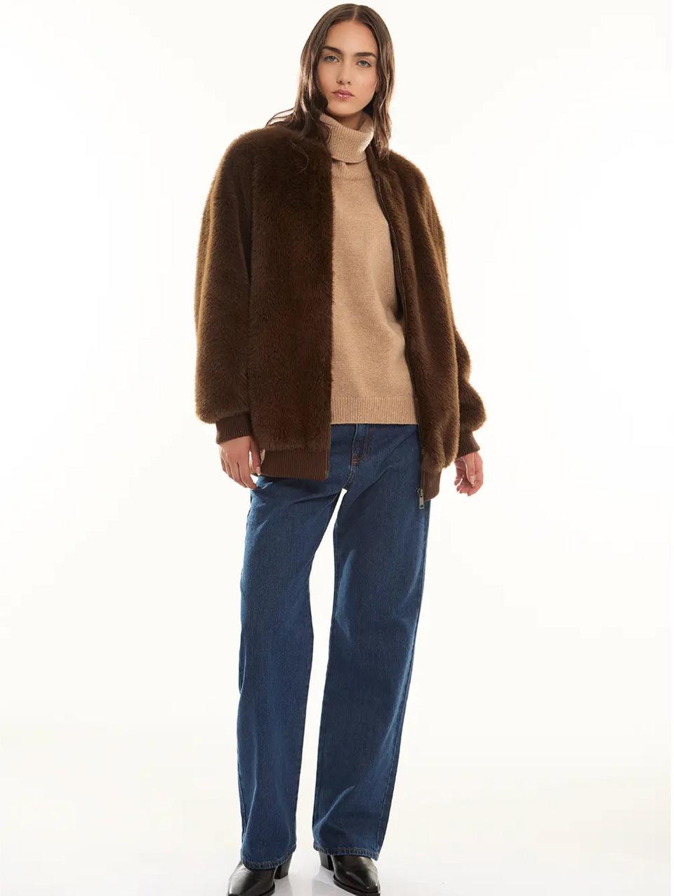 P.A.R.O.S.H. Bomber In Ecopelliccia Marrone