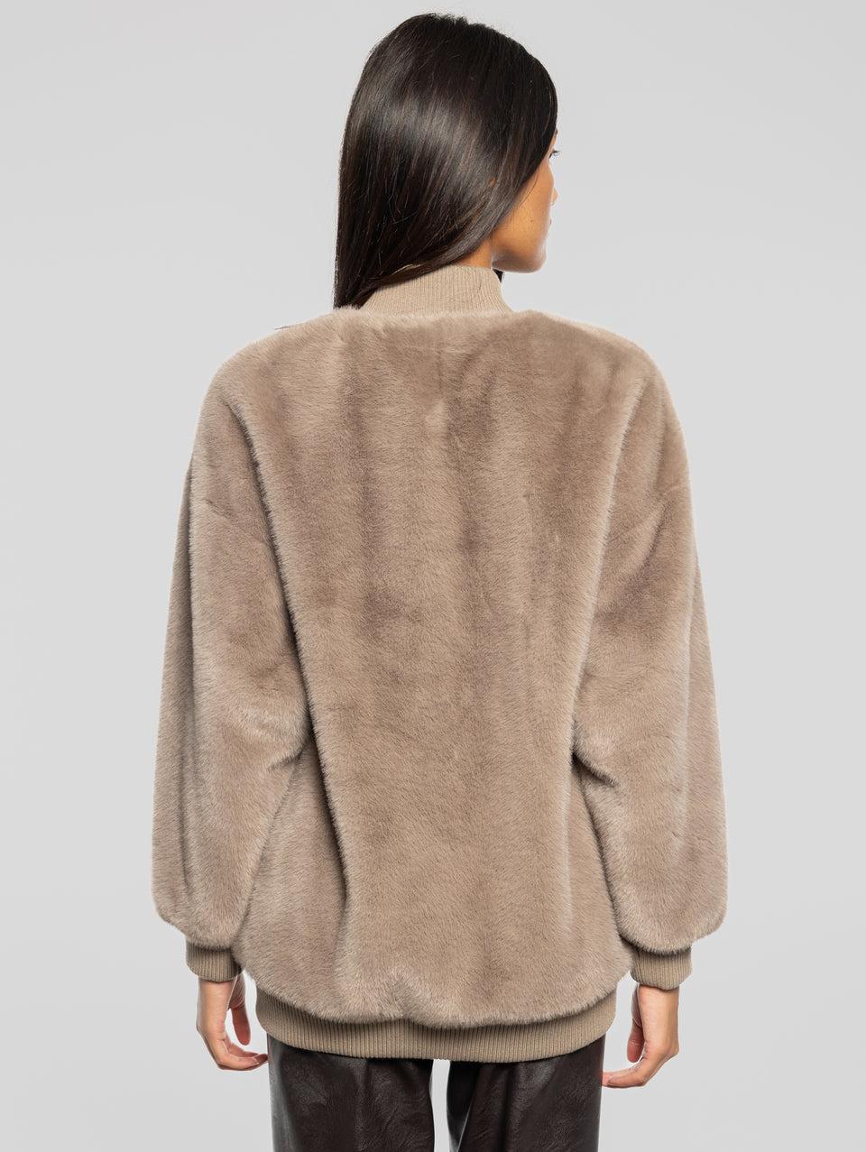 P.A.R.O.S.H. Bomber In Ecopelliccia Tortora