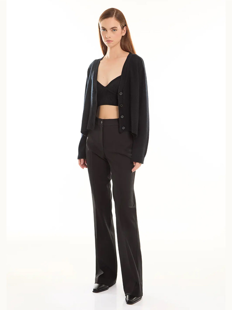 P.A.R.O.S.H. Cardigan In Lana E Cashmere Nero