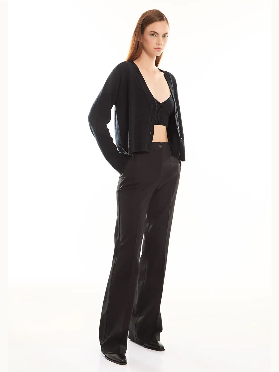 P.A.R.O.S.H. Cardigan In Lana E Cashmere Nero