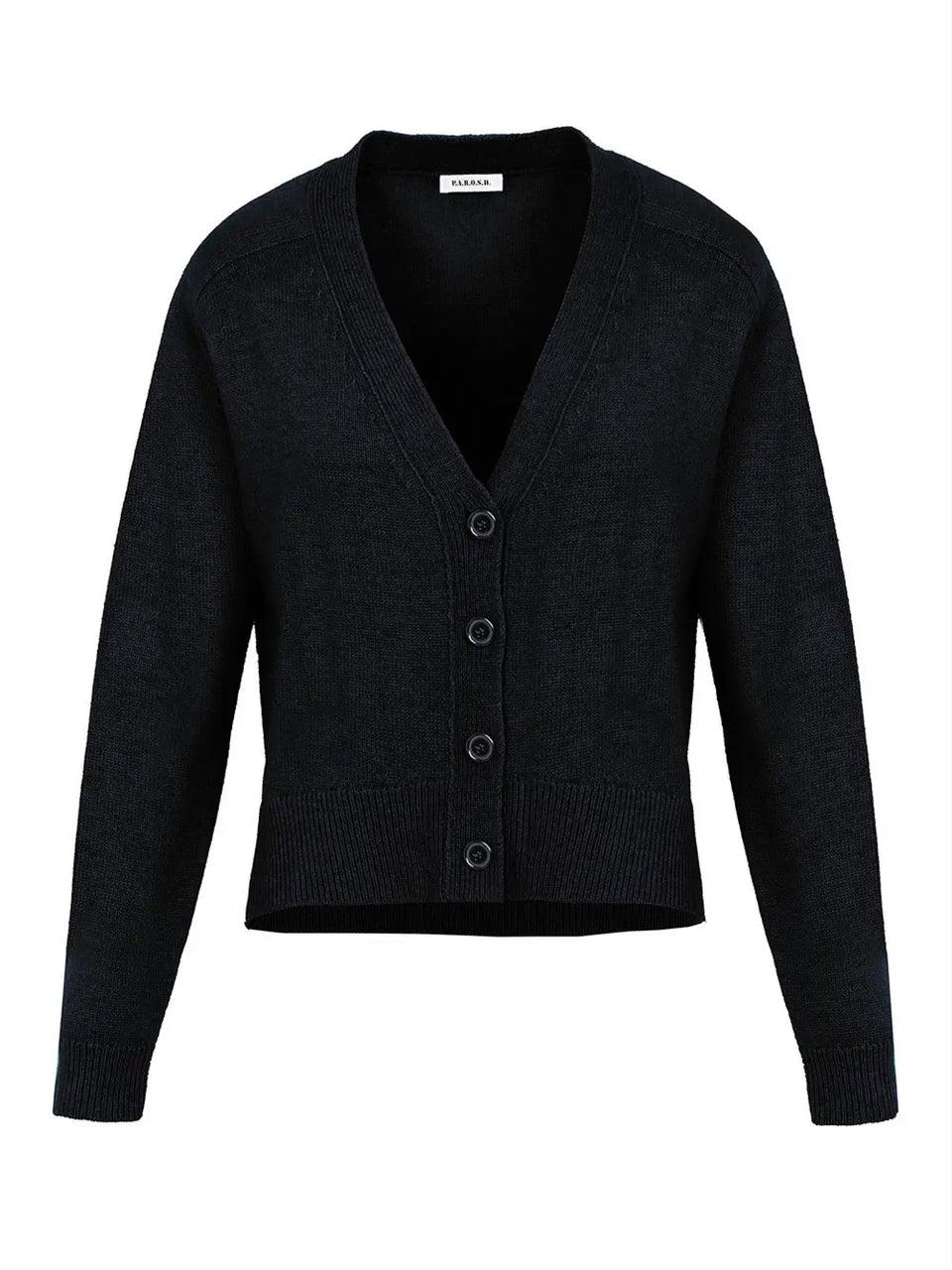 P.A.R.O.S.H. Cardigan In Lana E Cashmere Nero