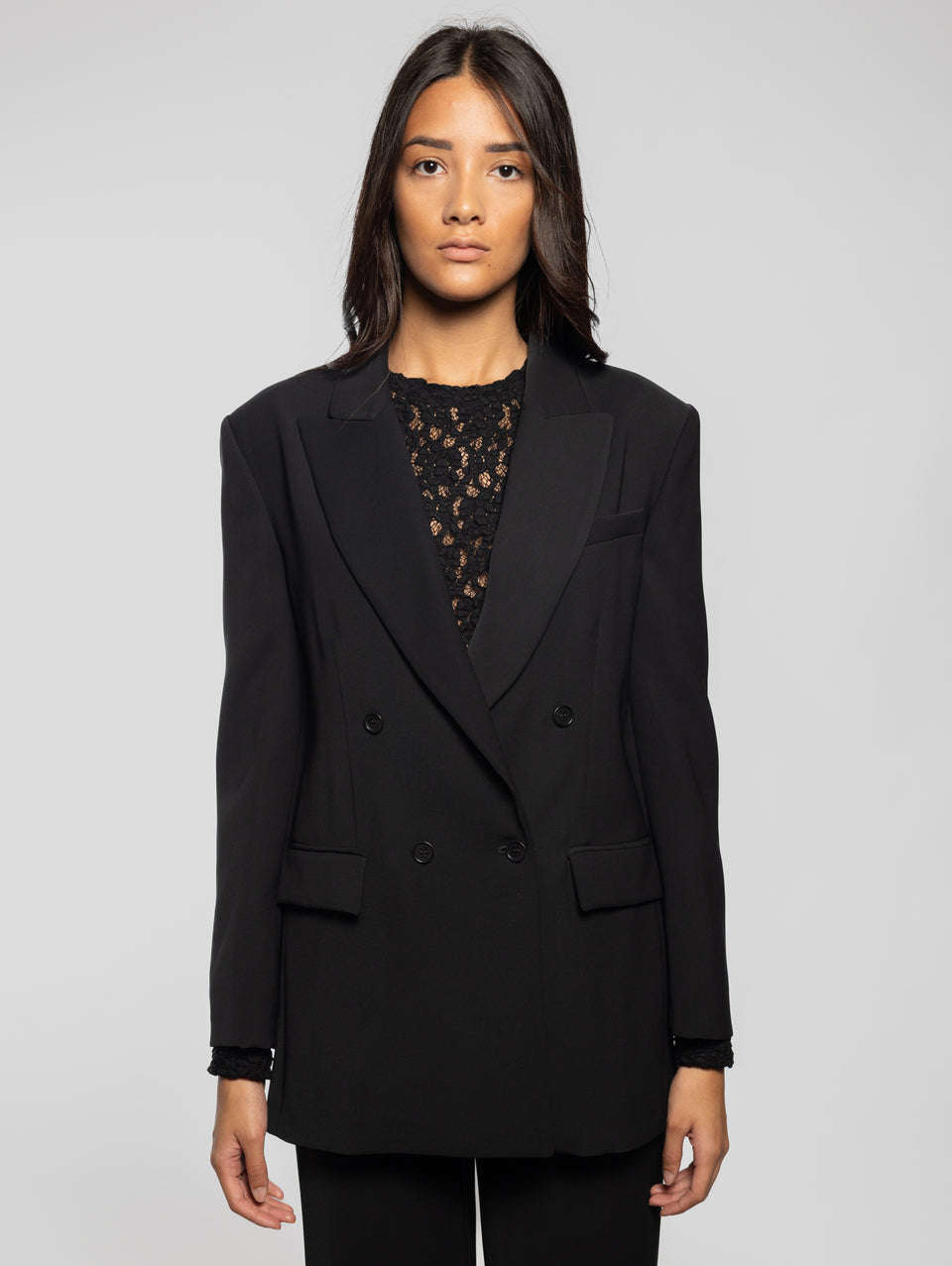 P.A.R.O.S.H. Giacca Doppiopetto in Cady Nero
