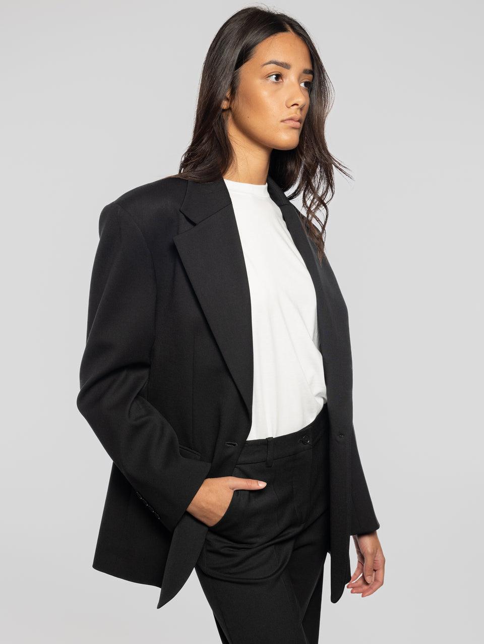 P.A.R.O.S.H. Giacca Oversize In Fresco Lana Nero