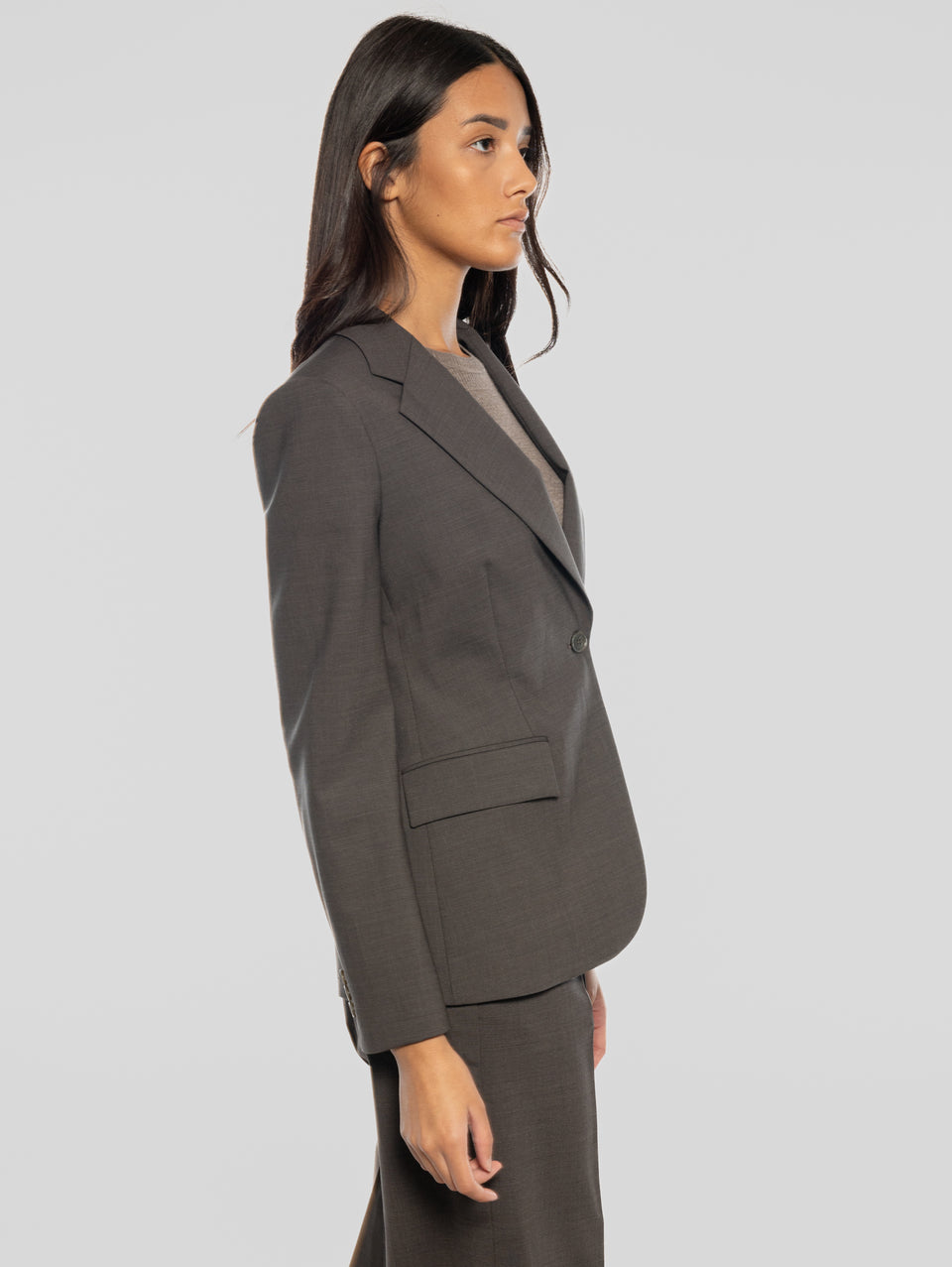 P.A.R.O.S.H. Giacca Un Petto In Fresco Lana Marrone