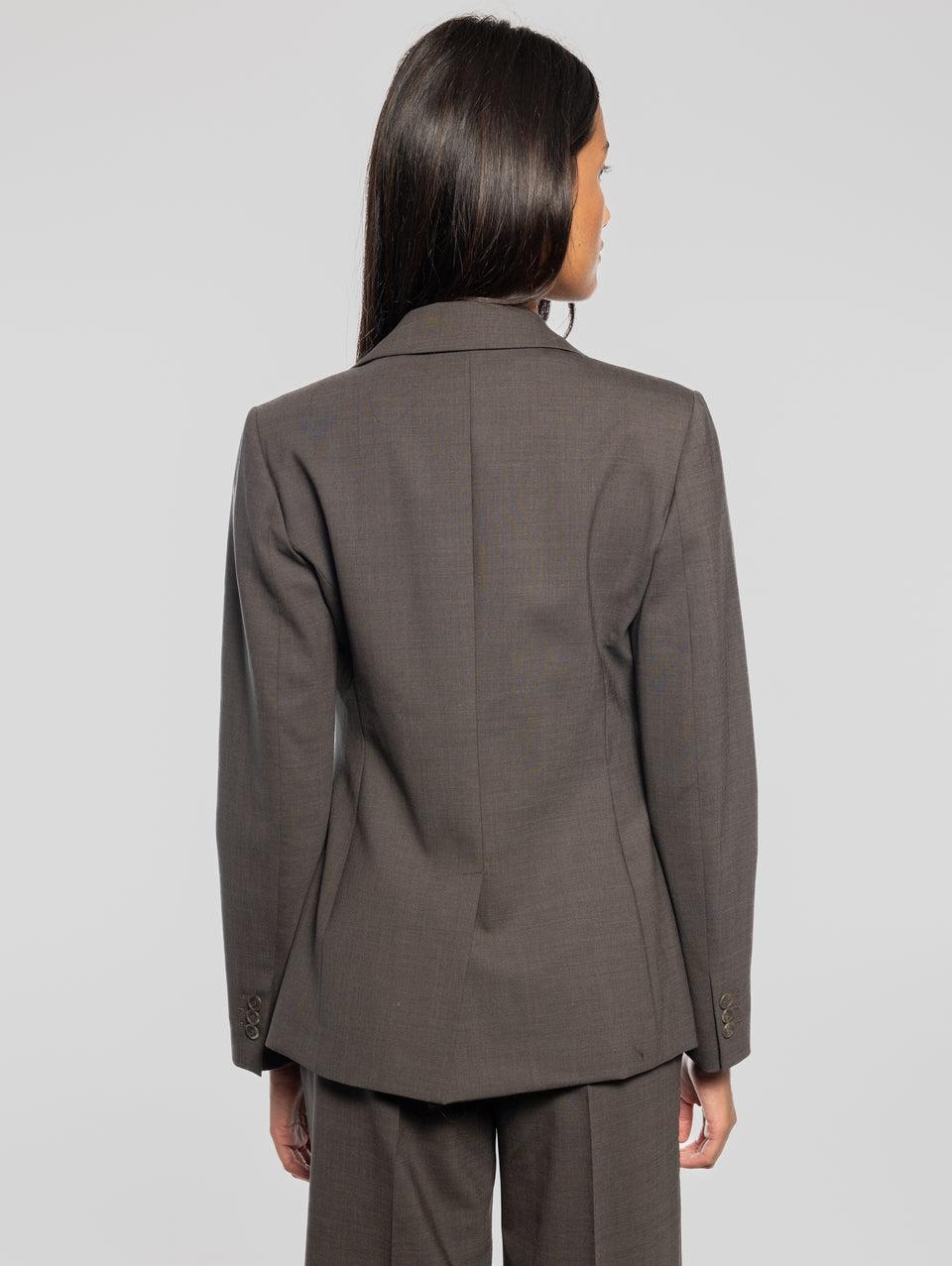 P.A.R.O.S.H. Giacca Un Petto In Fresco Lana Marrone