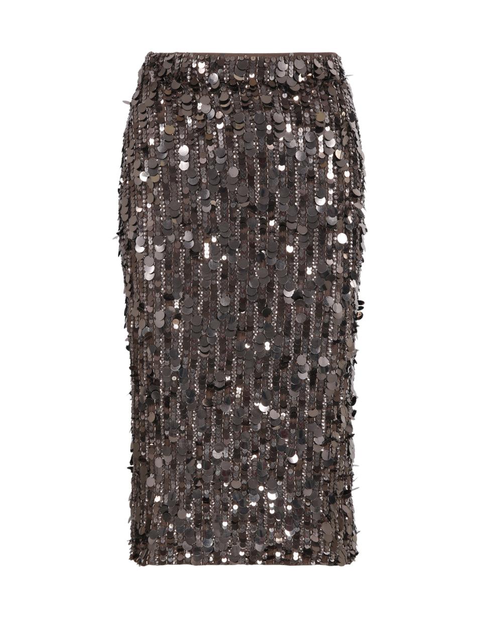 P.A.R.O.S.H. Gonna Longuette In Paillettes Bronzo