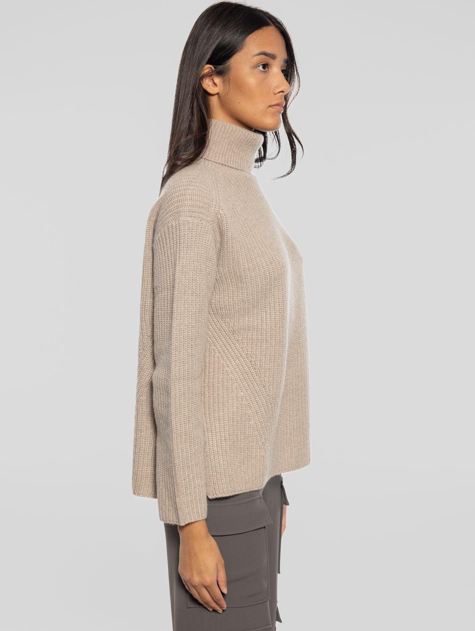 P.A.R.O.S.H. Maglia Collo Alto In Cashmere Beige