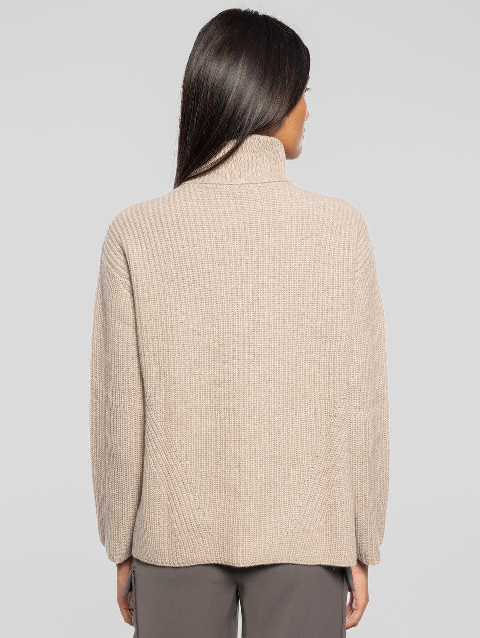 P.A.R.O.S.H. Maglia Collo Alto In Cashmere Beige