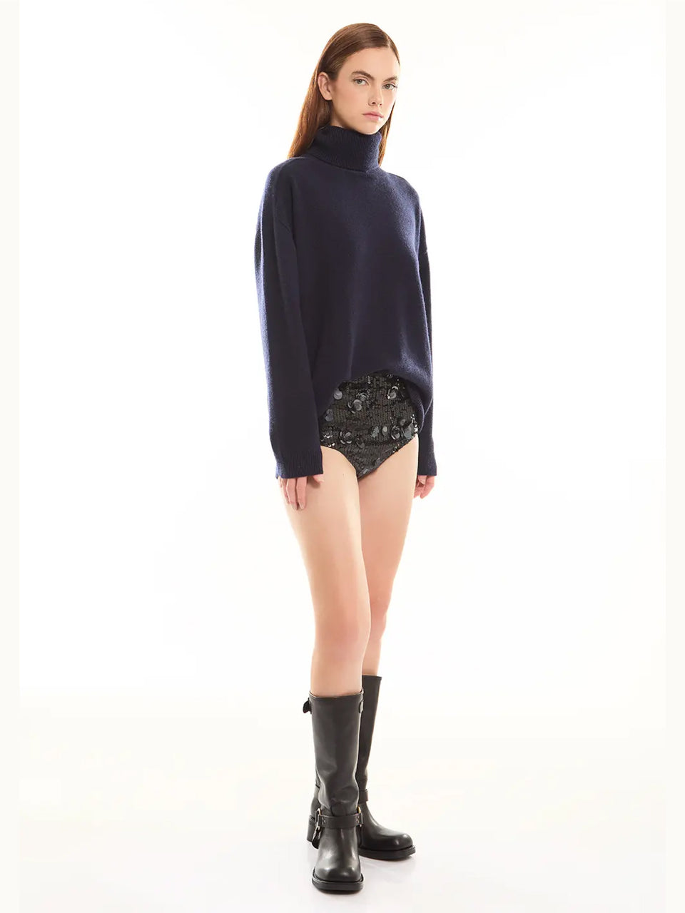 P.A.R.O.S.H. Maglia Collo Alto In Lana Blu