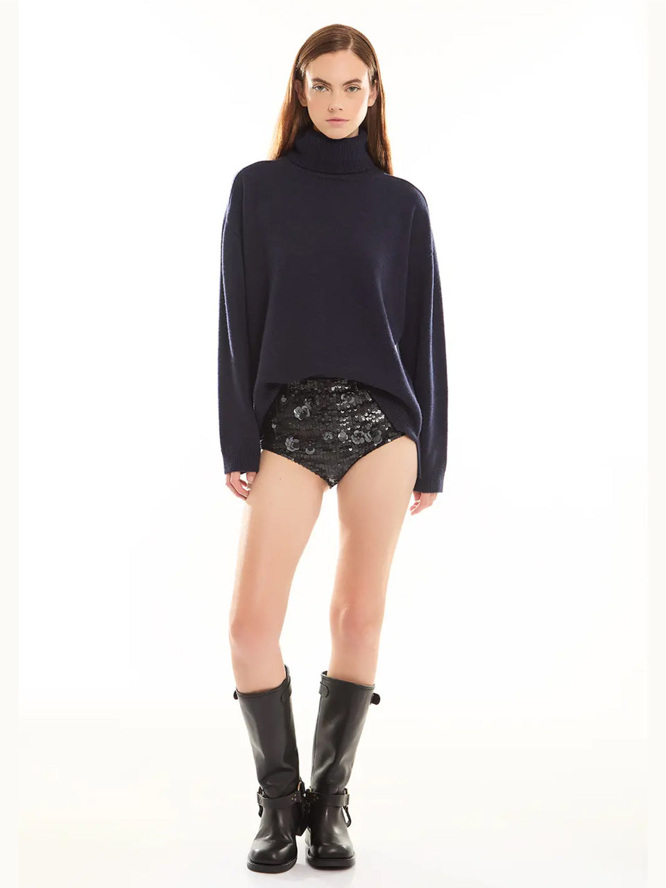 P.A.R.O.S.H. Maglia Collo Alto In Lana Blu