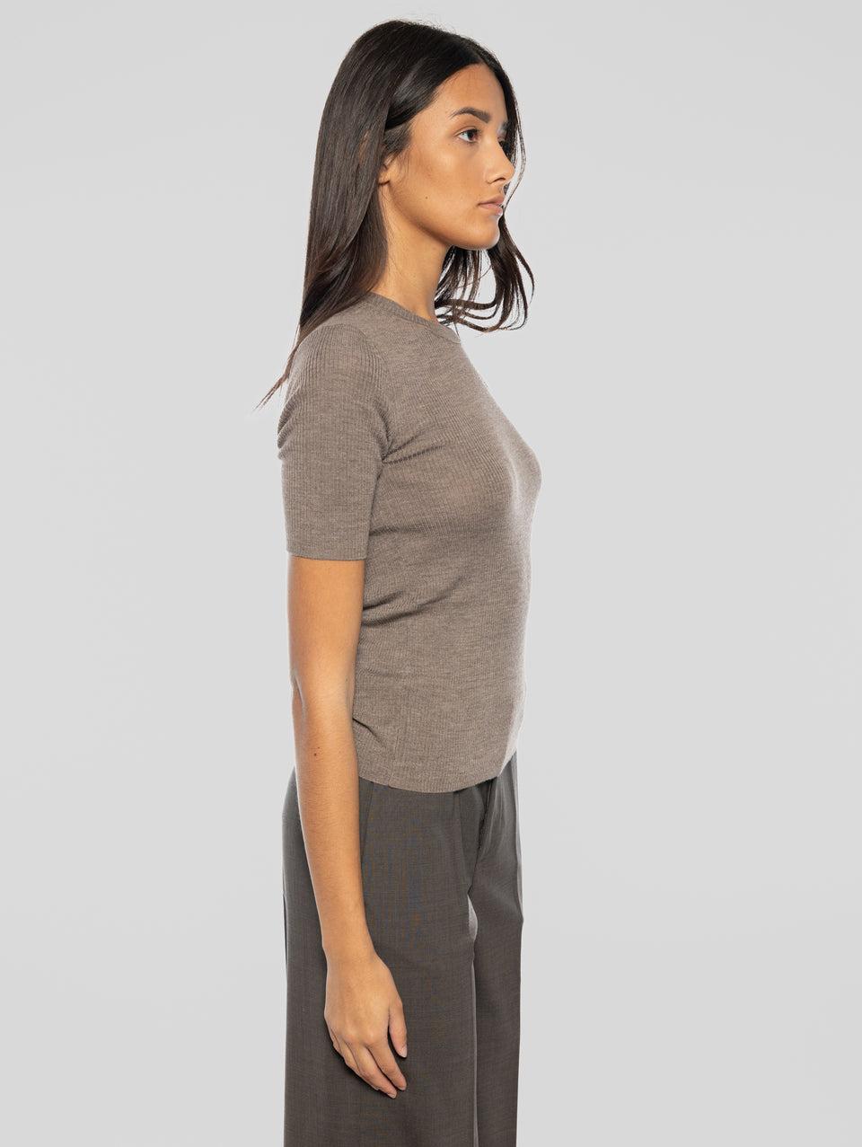 P.A.R.O.S.H. Maglia Maniche Corte A Costine Visone