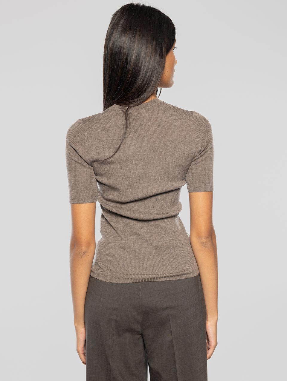 P.A.R.O.S.H. Maglia Maniche Corte A Costine Visone