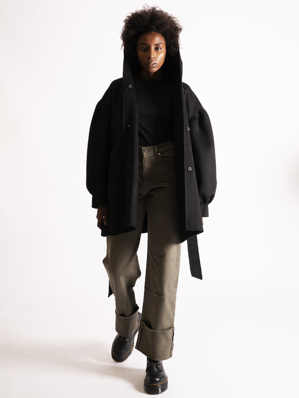 P.A.R.O.S.H. Parka In Doppio Di Lana Nero