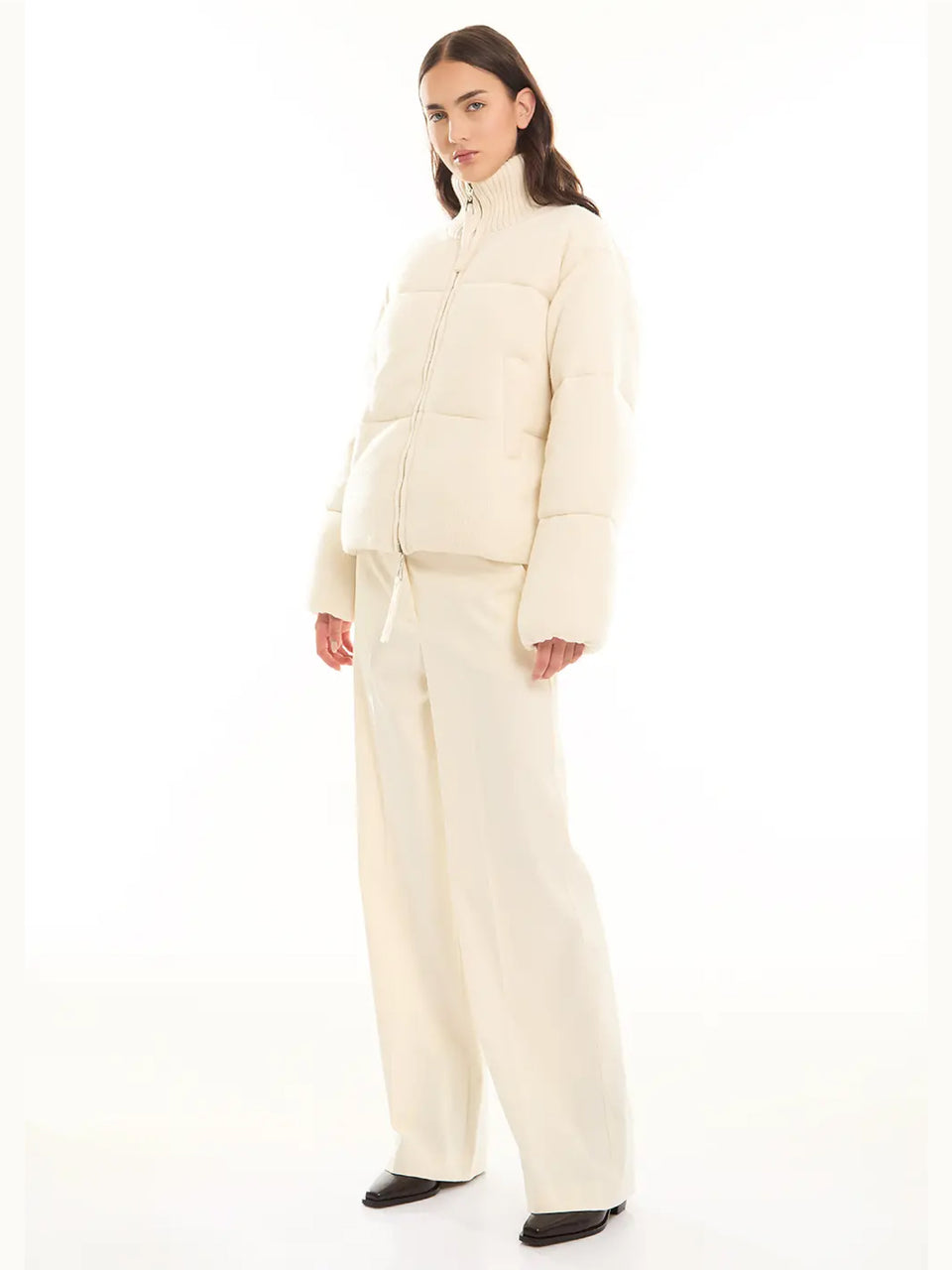 P.A.R.O.S.H. Piumino In Lana Reversibile Panna