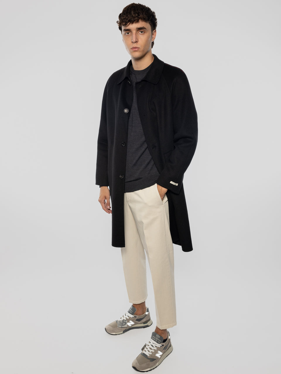 PALTò Cappotto Lungo In Double Marcello Nero