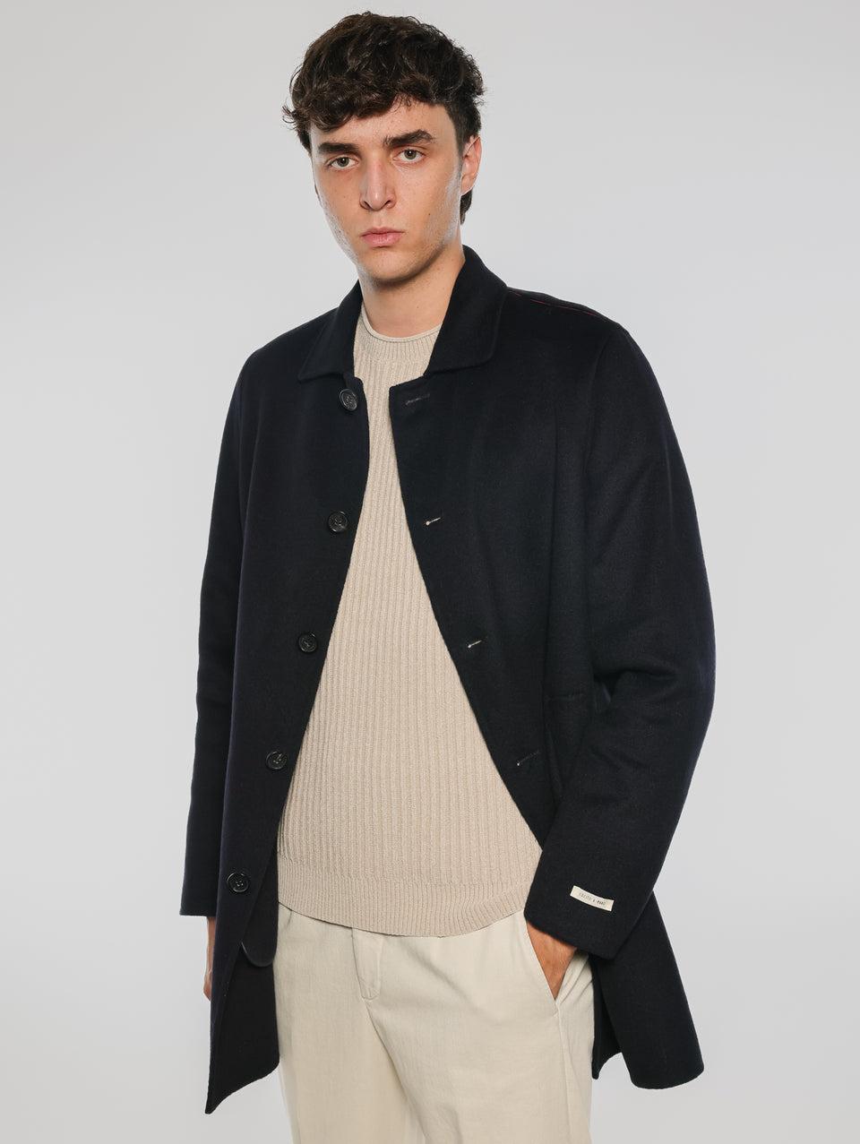 PALTò Cappotto Monopetto In Double Alfredo Blu