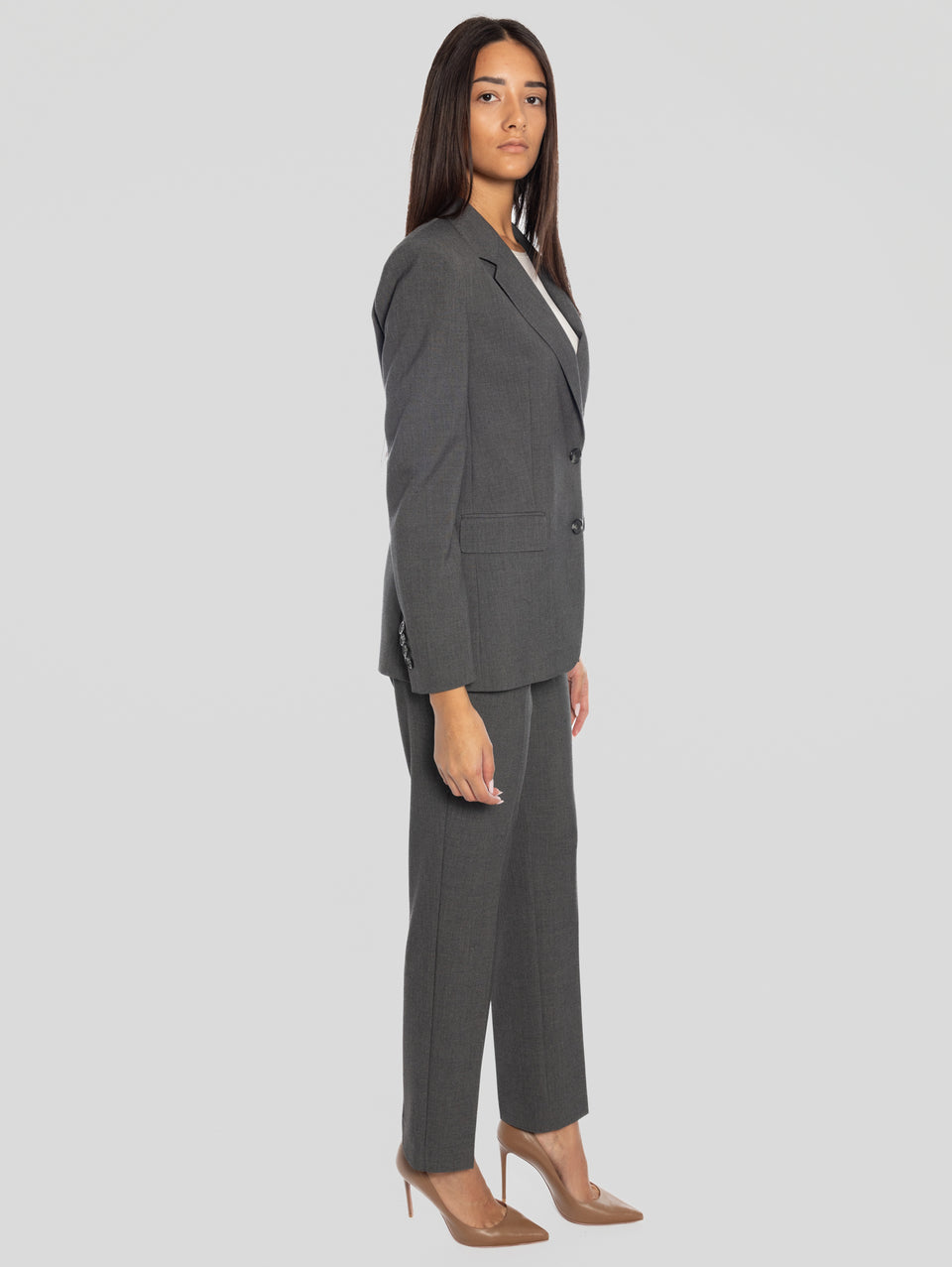 MAISON SECRÈTE Pantaloni Dritti In Viscosa Antracite