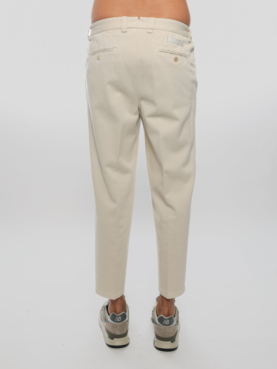 BRIGLIA 1949 Pantaloni In Bull Denim Con Pinces Beige