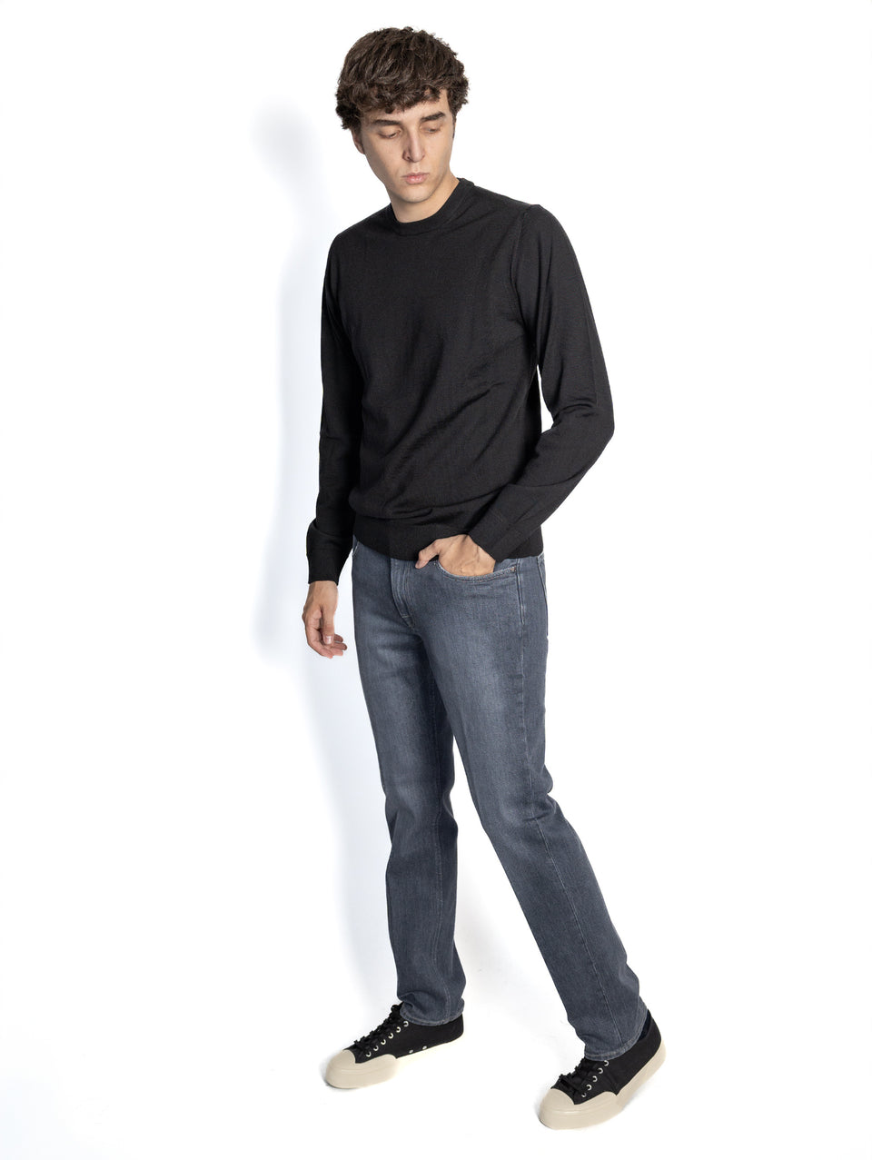 BRIGLIA 1949 Pantaloni In Denim Elasticizzato Grigio