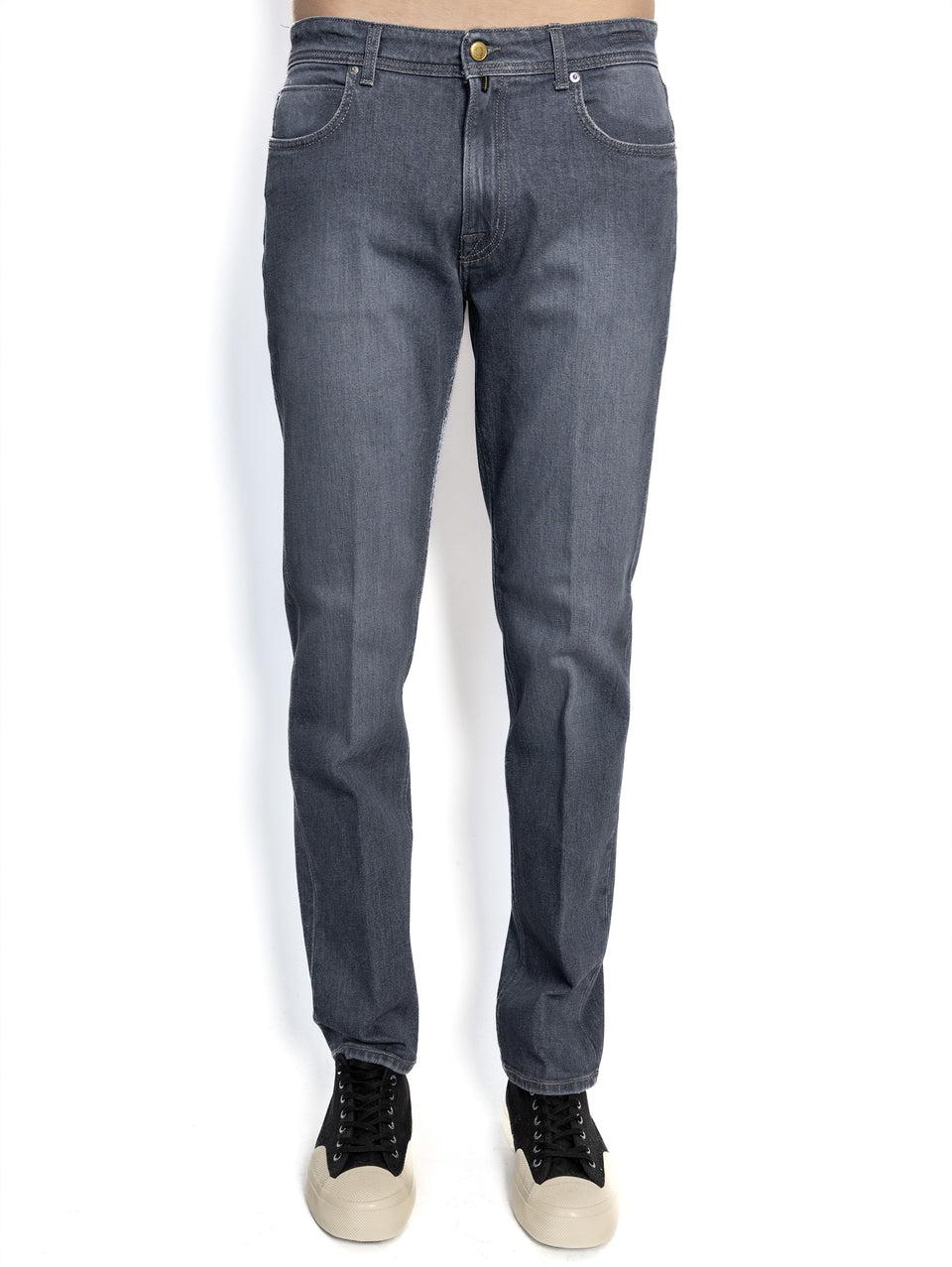 BRIGLIA 1949 Pantaloni in Denim Elasticizzato Grigio