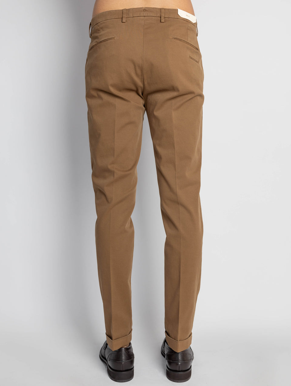 BRIGLIA 1949 Pantaloni Slim Fit In Armatura Di Cotone Tabacco