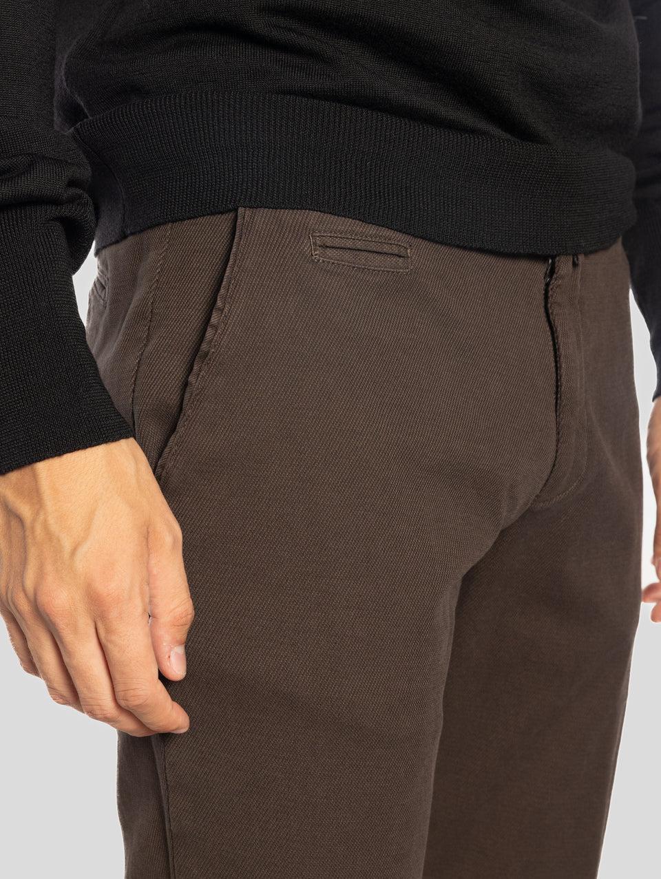 BRIGLIA 1949 Pantaloni Slim In Cotone Armaturato Marrone