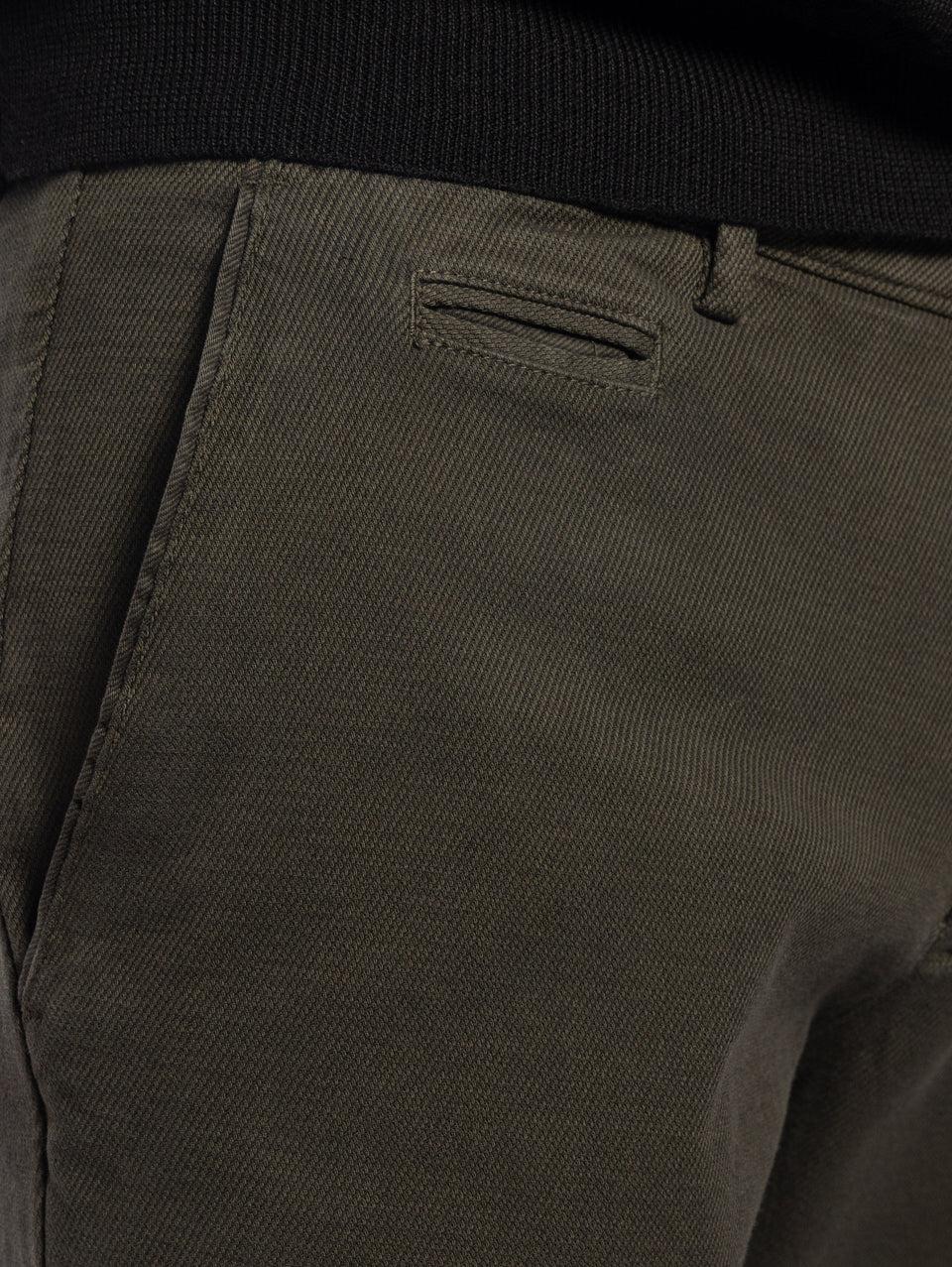 BRIGLIA 1949 Pantaloni Slim In Cotone Armaturato Verde