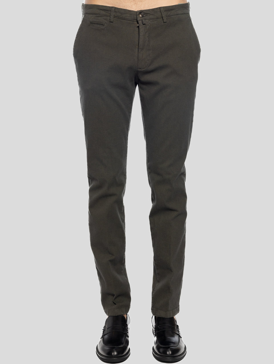 BRIGLIA 1949 Pantaloni Slim in Cotone Armaturato Verde