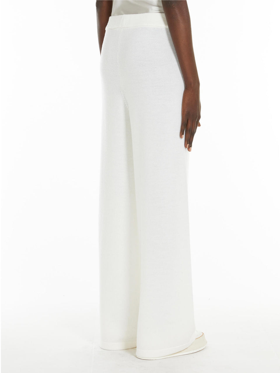 MAX MARA LEISURE Pantataloni Dritti In Pura Lana Bianco