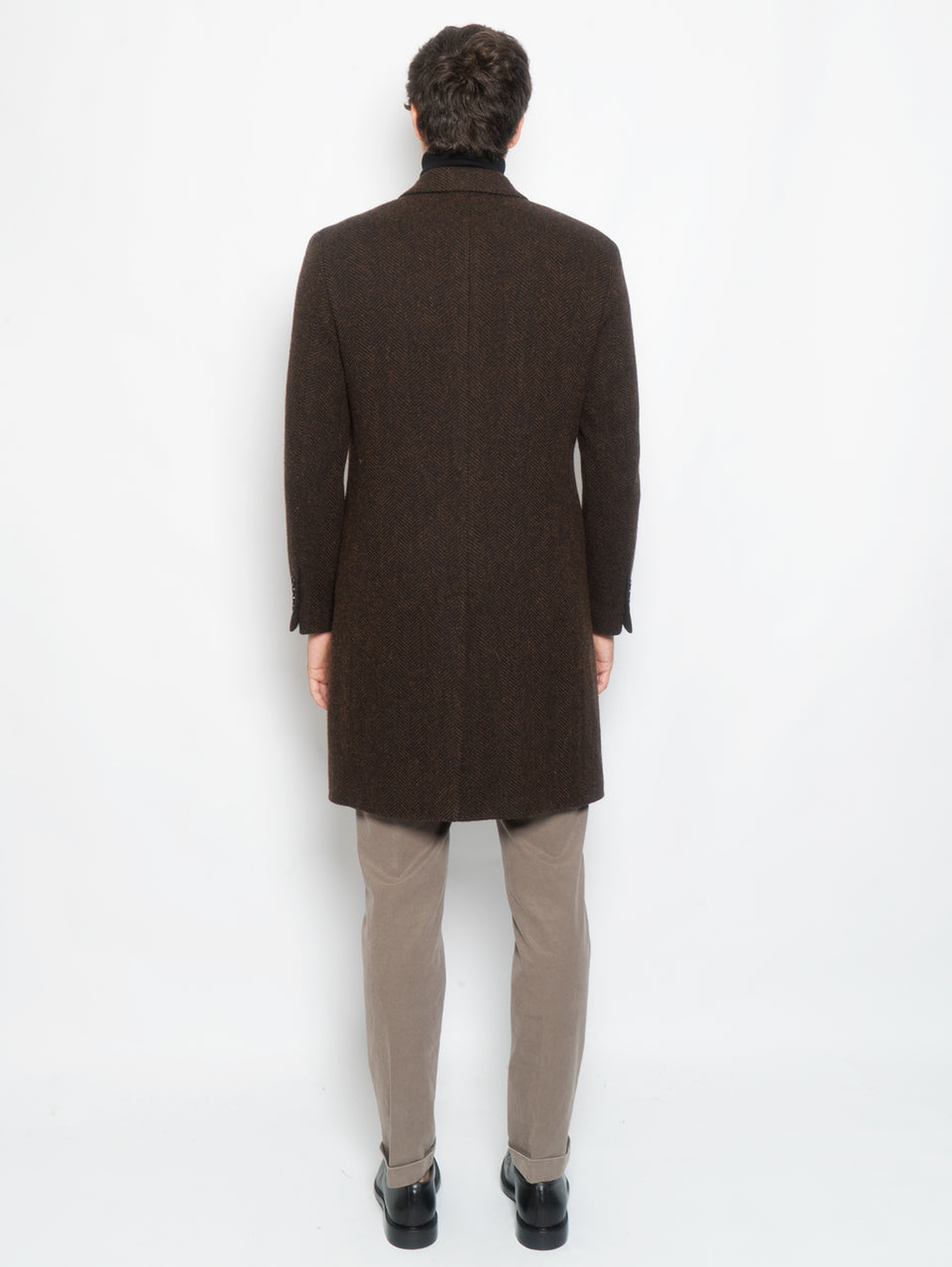 PAOLONI Cappotto Doppiopetto In Lana Resca Marrone
