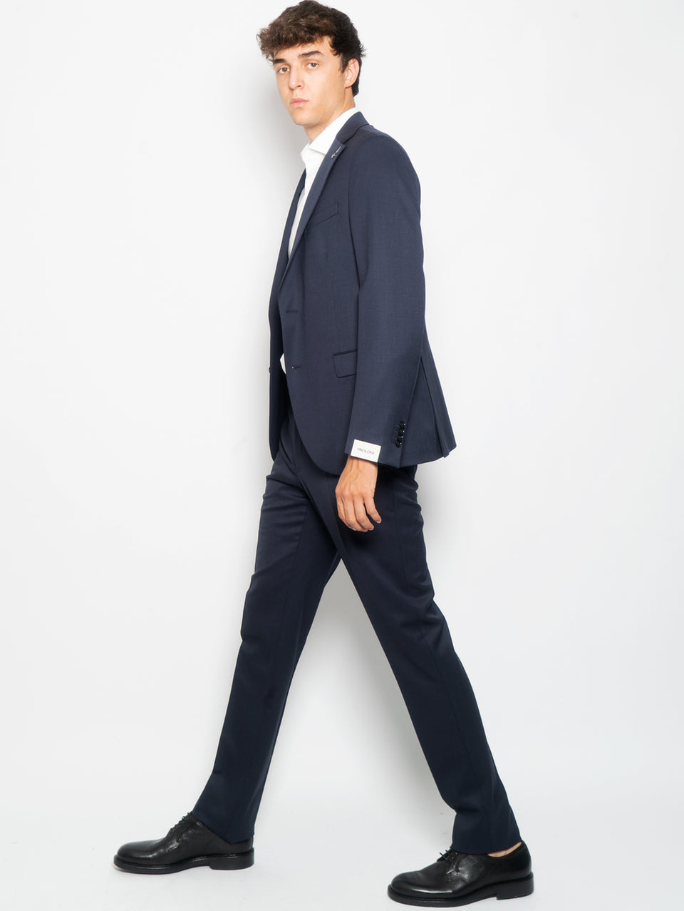 PAOLONI Completo In Lana Stretch Slim Blu