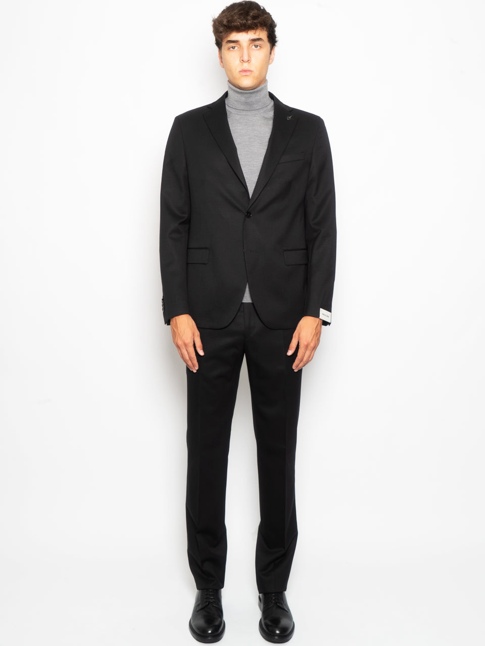 PAOLONI Completo in Lana Stretch Slim Nero