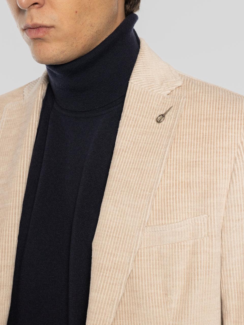 PAOLONI Giacca In Velluto A Coste Beige